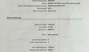 SKODA Octavia  | FWD (przód) | Automatyczna | 105 KM | Czarny full