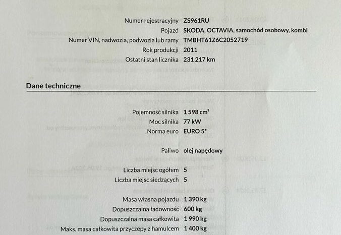 SKODA Octavia  | FWD (przód) | Automatyczna | 105 KM | Czarny full