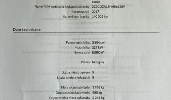 Dodge INNY | RWD (tył) | Automatyczna | 309 KM | Szary full