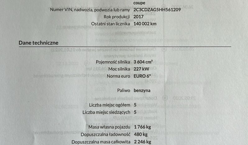 Dodge INNY | RWD (tył) | Automatyczna | 309 KM | Szary full