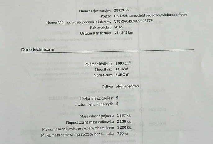 DS Automobiles DS 5 | FWD (przód) | Manualna | 149 KM | Biały full