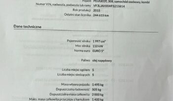 PEUGEOT 308  | FWD (przód) | Automatyczna | 190 KM | Biały full