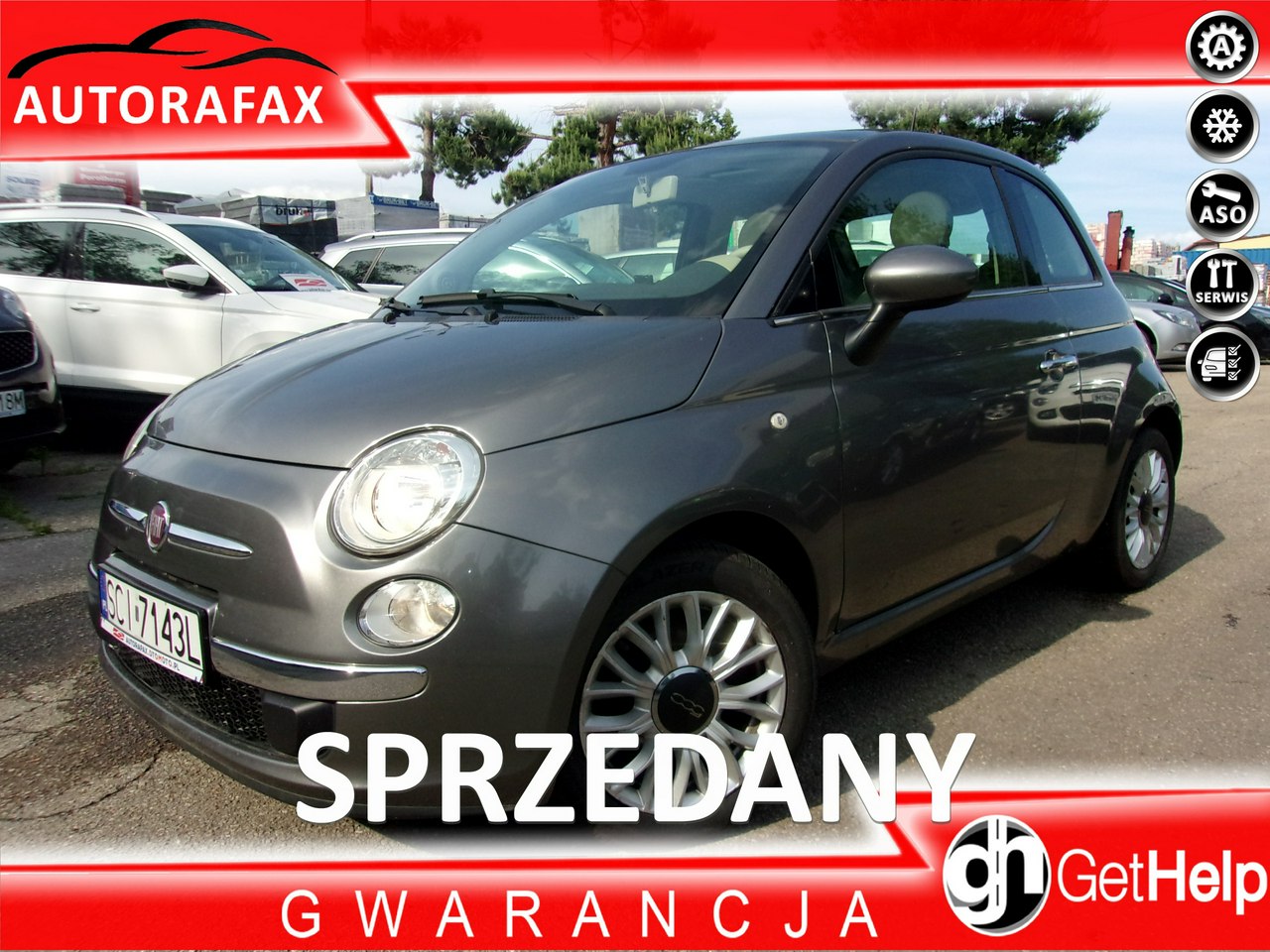 FIAT 500  | FWD (przód) | Automatyczna | 70 KM | Szary
