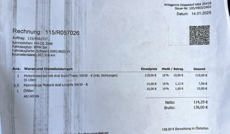 BMW Seria 5 | RWD (tył) | Automatyczna | 258 KM | Czarny full