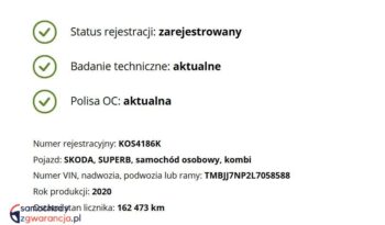 SKODA Superb  | FWD (przód) | Automatyczna | 190 KM | Szary full