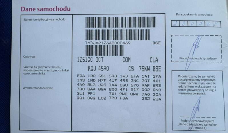 SKODA Octavia  | FWD (przód) | Automatyczna Dwusprzeglowa | 102 KM | Niebieski full