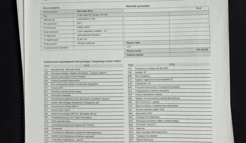 Mercedes C 200 | 4×4 Automatyczny | Automatyczna | 184 KM | Czarny full