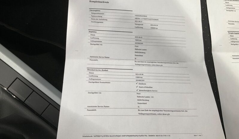 SEAT Arona  | 2021 | 95 KM | 999cm3 | Biały full