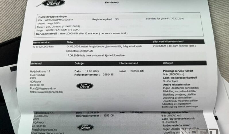 FORD Kuga  | 4×4 (stały) | Automatyczna | 150 KM | Biały full