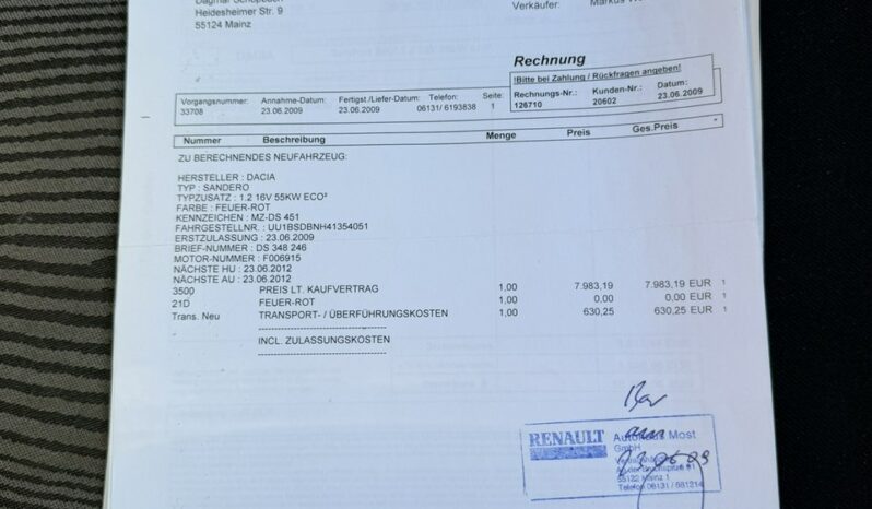 DACIA Sandero  | FWD (przód) | Manualna | 75 KM | Czerwony full