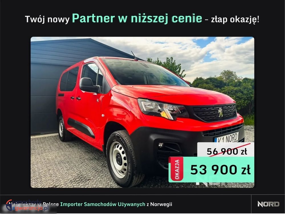 Peugeot Partner  | 4X4 (Doł. Ręcznie) | Manualna | 131 Km | Czerwony