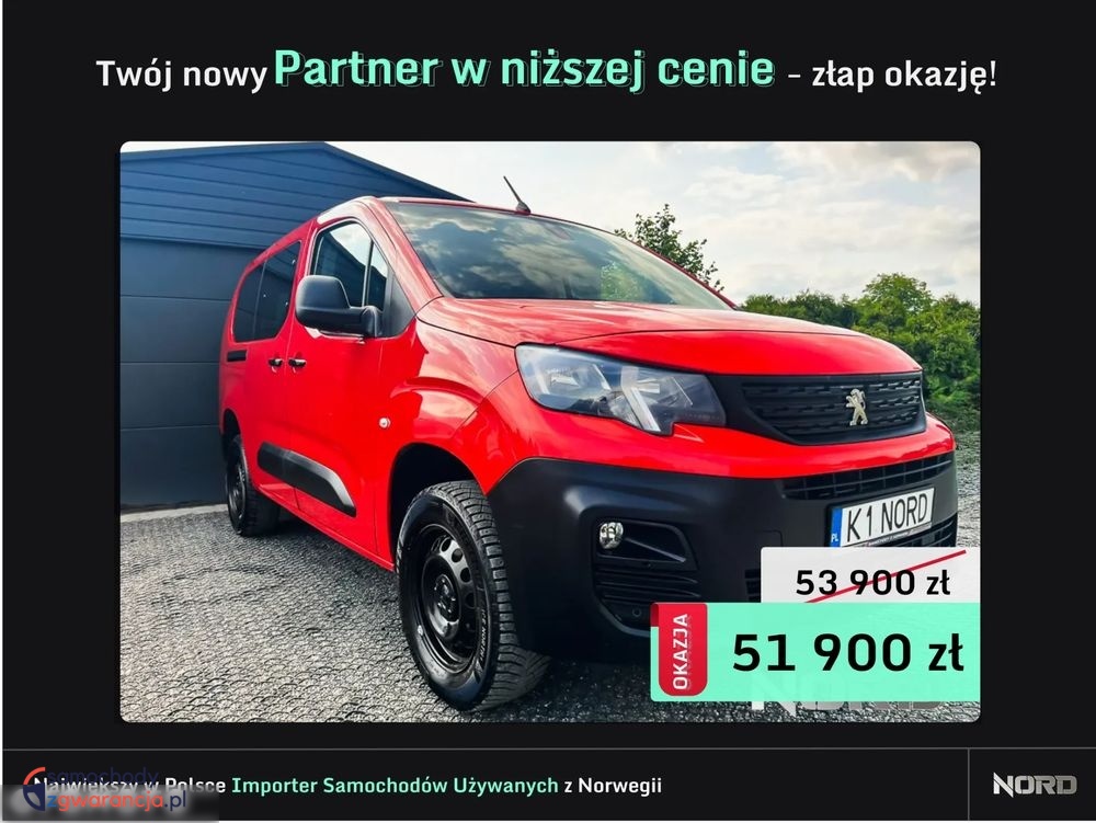 Peugeot Partner  | 4X4 (Doł. Ręcznie) | Manualna | 131 Km | Czerwony