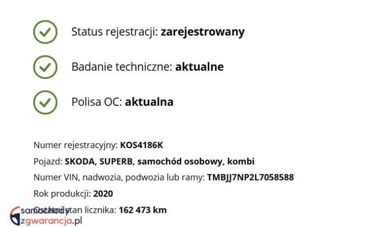 SKODA Superb  | FWD (przód) | Automatyczna | 190 KM | Szary full