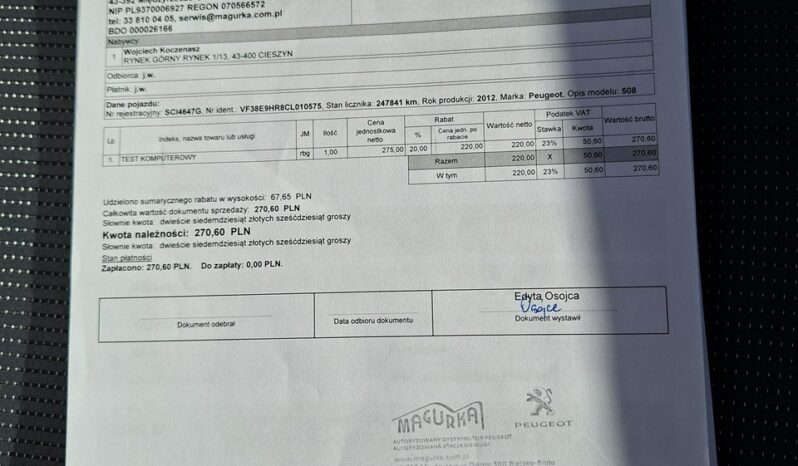 PEUGEOT 508  | FWD (przód) | Automatyczna | 112 KM | Szary full