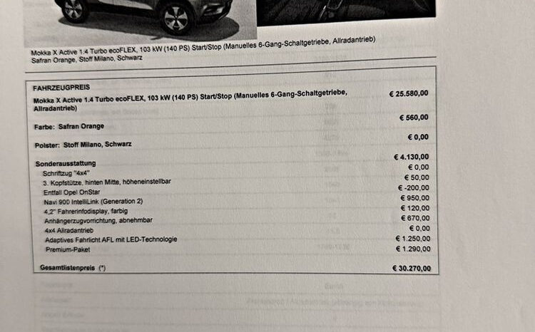 OPEL Mokka  | 4×4 (stały) | Manualna | 140 KM | Pomarańczowy full