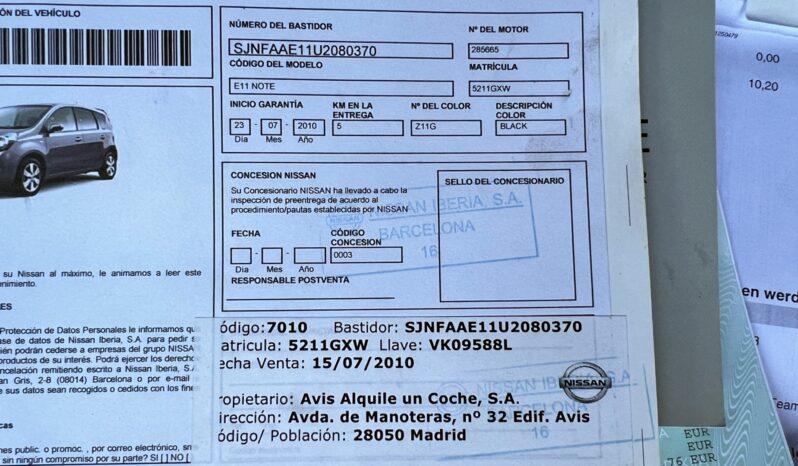 NISSAN Note  | FWD (przód) | Manualna | 88 KM | Czarny full