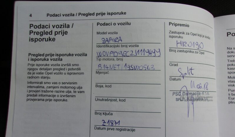OPEL Zafira  | FWD (przód) | Manualna | 140 KM | Szary full