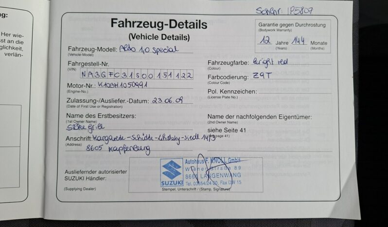 Suzuki Alto | FWD (przód) | Manualna | 68 KM | Czerwony full